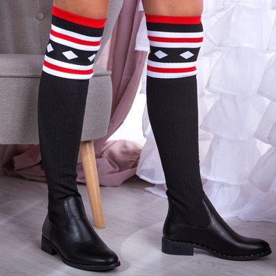 Черные ботинки на плоском каблуке Salvia - Обувь