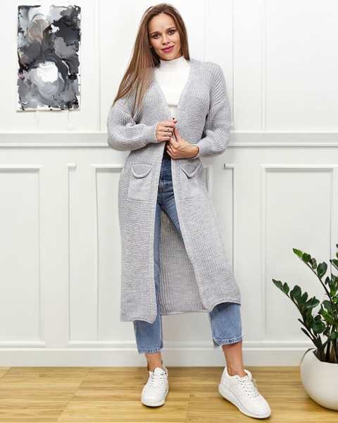 "Royalfashion" Pilkas moteriškas megztinis "Bedspread"