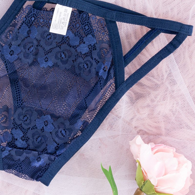 Синие женские кружевные трусы - Нижнее белье