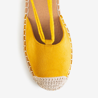 Желтые женские эспадрильи на завязках Ninah
