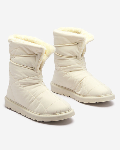 Бежевая женская обувь a'la сноубутсы Amirfu- Footwear