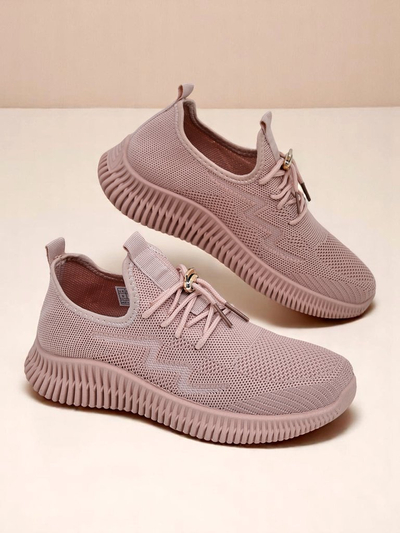 Aurelia Rosa – damskie sportowe buty Royalfashion z tkaniny, różowe, płaski obcas