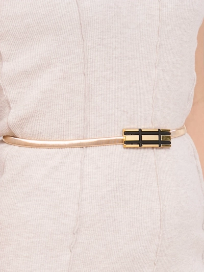Aurelia Belt – Золотой женский металлический ремень с геометрической пряжкой Latina