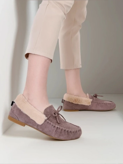 Royalfashion женские мокасины с мехом Ahtikes