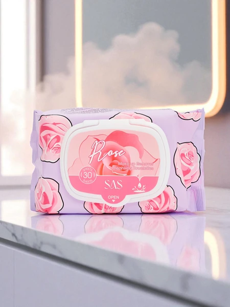 Rožių makiažo valomosios servetėlės, 30 vnt.