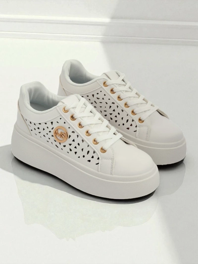 Aurelia Bianca – Białe Sneakersy Platforma Royalfashion Ecru