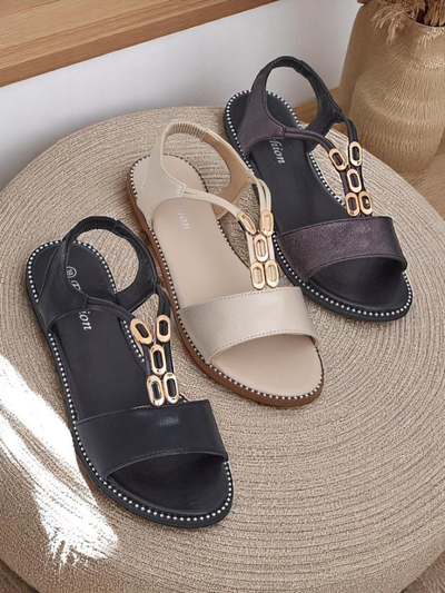 Royalfashion Damskie sandałki z ozdobnymi paseczkami Siena Glow