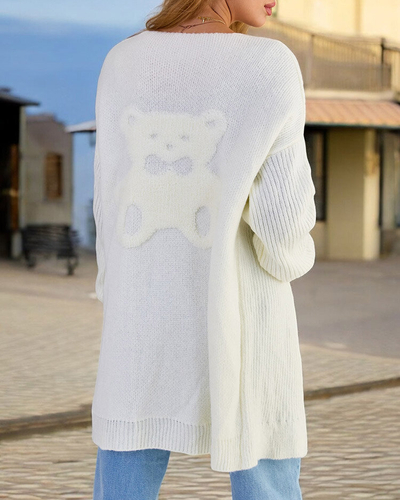 Royalfashion Fuksija moteriškas megztinis su lovatiese