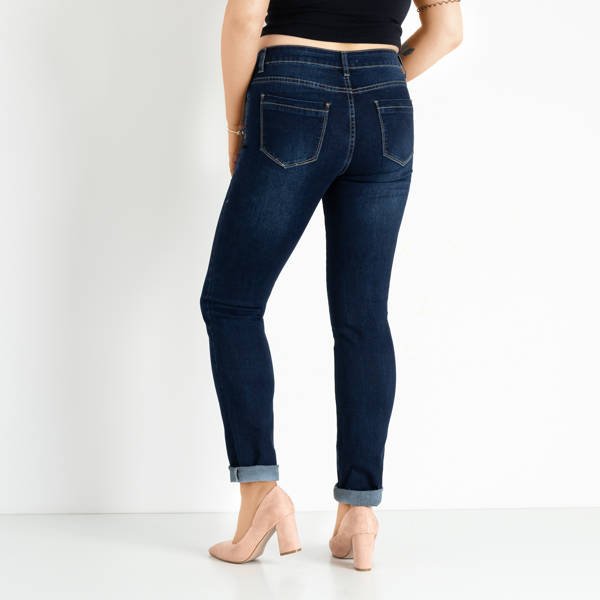 темно-синие женские прямые джинсы - Одежда