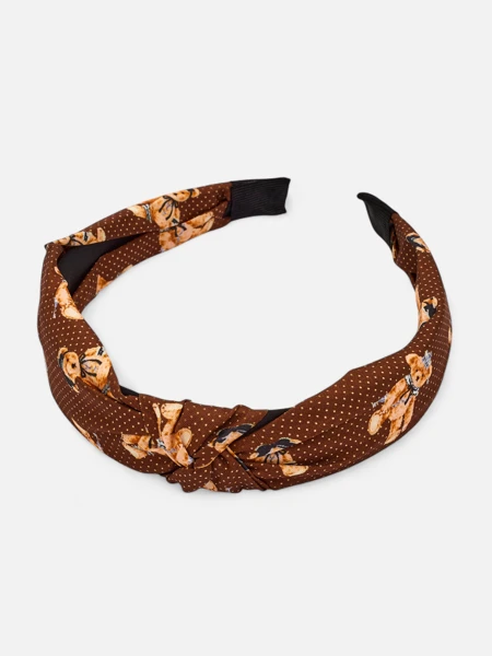 Royalfashion Повязка на голову с плетением в горошек и мишки