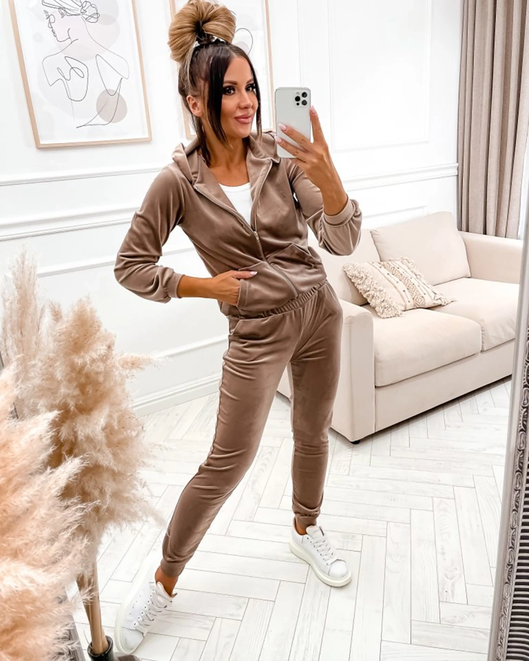 Royalfashion Светло-коричневый женский комплект толстовок