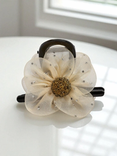 Royalfashion Hair Clip - Tulle Flower with Glitter Center, perfect for a party!