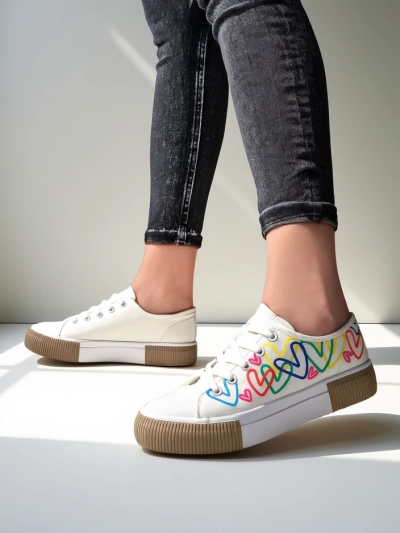 Женские кроссовки Royalfashion с принтом сердца Sercess