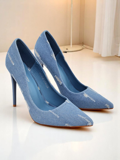 Royalfashion Женские туфли-лодочки на высоком каблуке Деним Шик