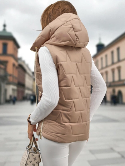 Pikowana kamizelka damska z kapturem Ash Crown - mega stylowa!