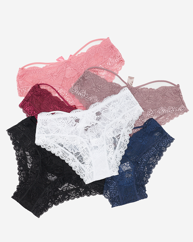 6 porų moteriškų nėriniuotų kelnaičių rinkinys efektinga nugara - Apatiniai