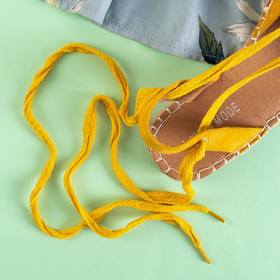 Желтые женские эспадрильи на завязках Ninah