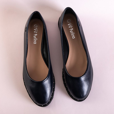 Темно-синие женские балетки Nisa