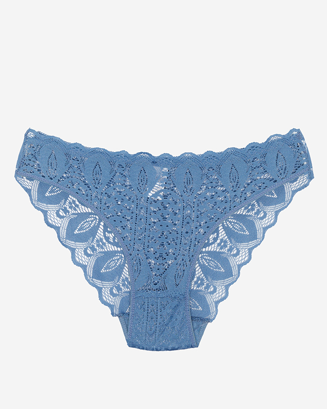 Mėlynos nėriniuotos kelnaitės moterims, trumpikės - Apatiniai