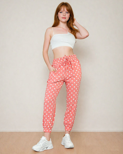 Royalfashion Женские брюки из ткани в горошек