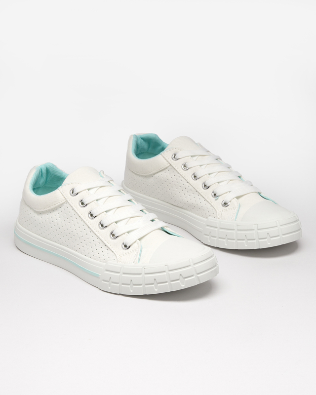 Женские белые кроссовки с мятной полоской Sols- Footwear