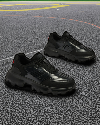 Royalfashion Juodi medžiaginiai sportiniai bateliai vyrams Lamkim