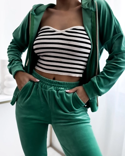 Royalfashion Žalias moteriškas džemperių rinkinys su lopais