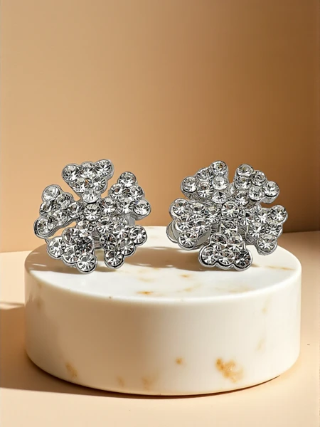 Royalfashion Klipsy kolczyki damskie z cyrkonią - sztos!