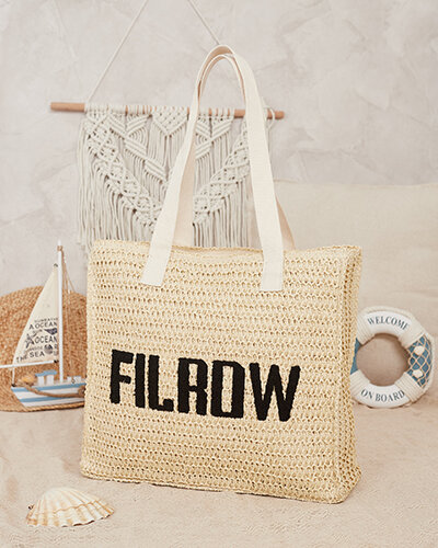 "Royalfashion" Didelė šiaudinė moteriška rankinė