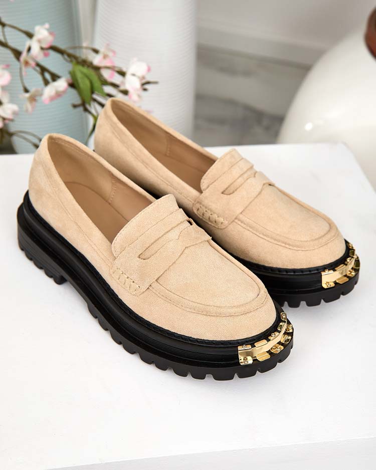 Smėlio spalvos eko odos mokasinai Giulia