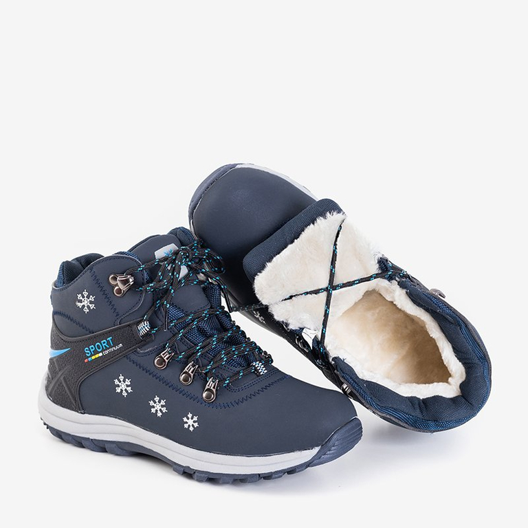 Moteriški tamsiai mėlyni sniego batai su papuošimais Aliza - Avalynė