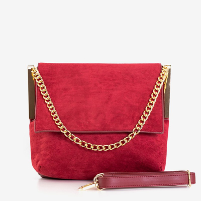 Бордовая женская сумка на цепочке - Сумки