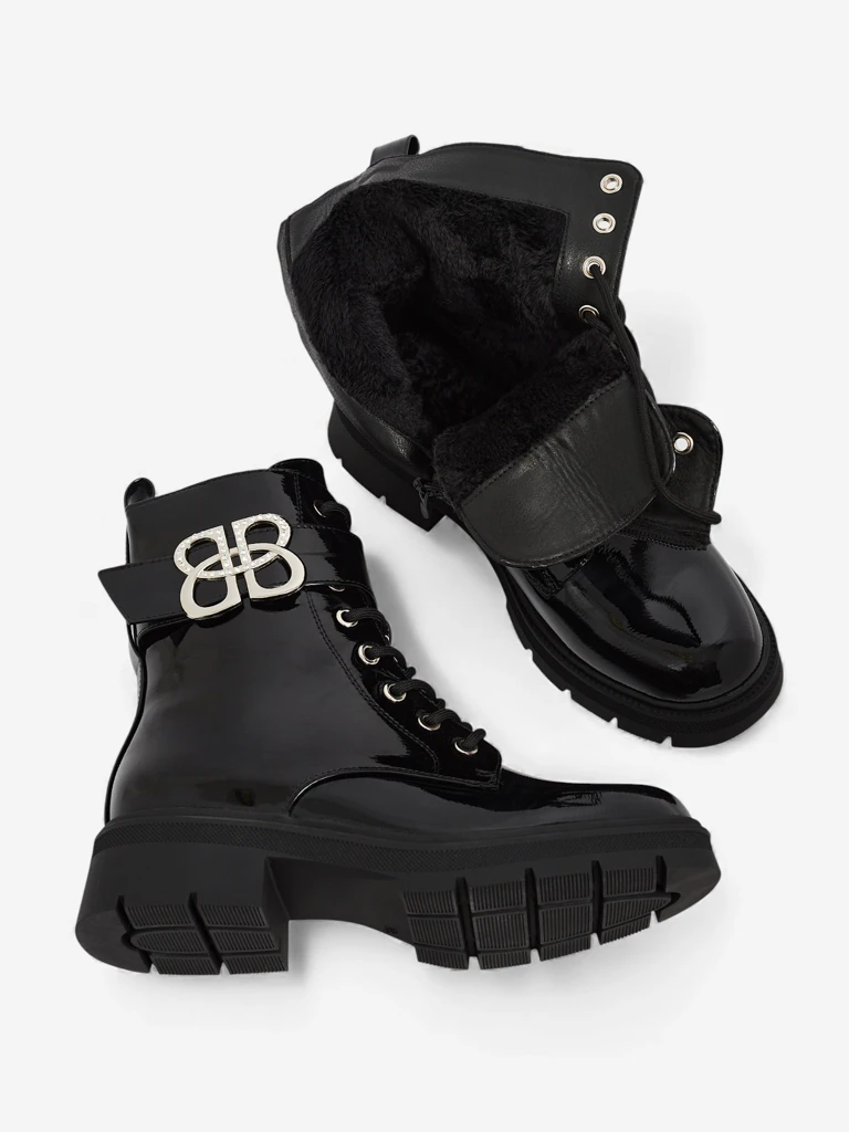 Лакированные женские ботинки Veuli из экокожи