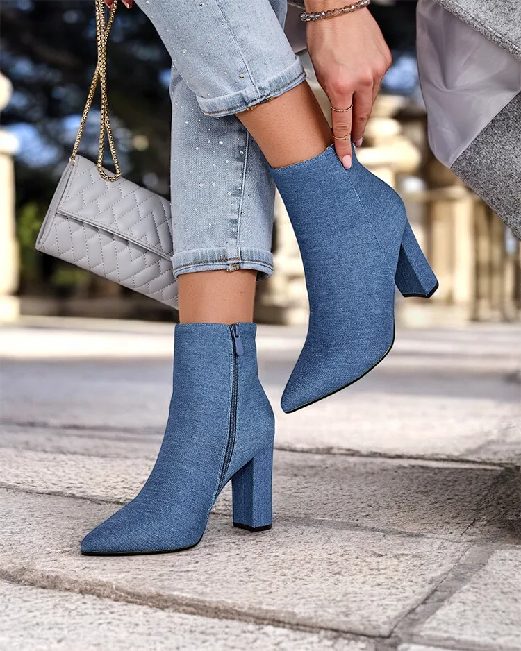 Женские ботильоны Royalfashion на каблуке Fozi