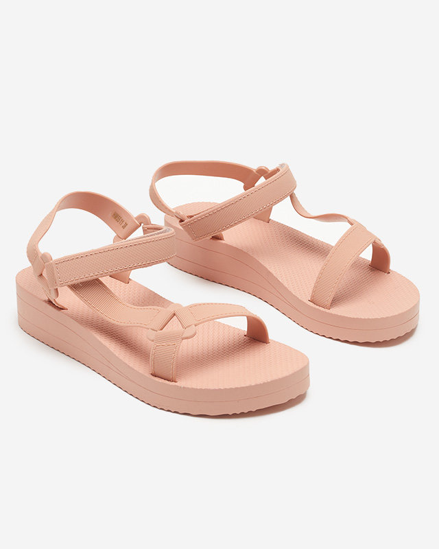 Розовые женские сандалии на плоской подошве Ostoy-Shoes