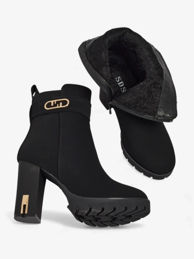 Moteriški eko zomšiniai aulinukai su storu kulnu Tovia