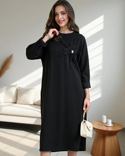 Royalfashion Moteriška midi suknelė, oversized, su gėlėmis