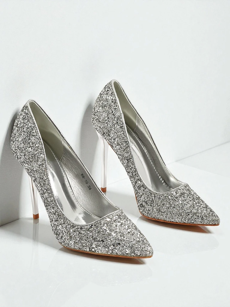 Женские туфли-лодочки из экокожи с глиттером Zavrimea