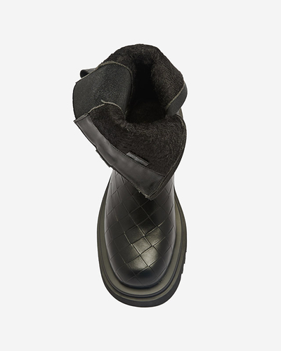 Черные женские сапоги с тиснением Ahetto- Footwear