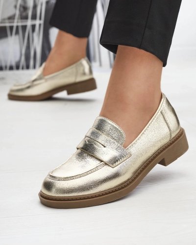 Женские мокасины золотого цвета Selenna- Footwear