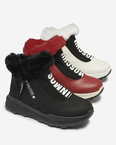 Красные женские утепленные сапоги с мехом Scherr- Footwear