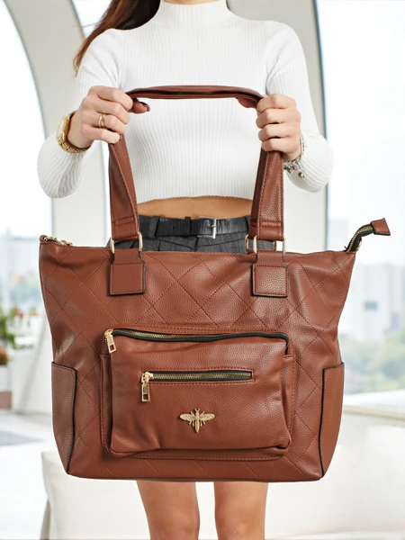 Moteriška pirkinių rankinė Marvaya iš eko odos, dygsniuota