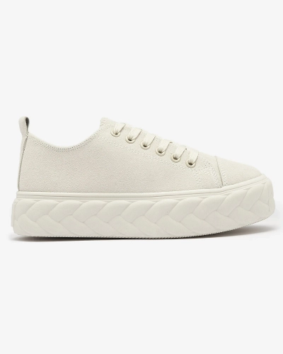 Кремовые женские кроссовки на платформе Sedix - Обувь