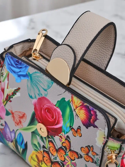 Royalfashion Maža gėlių moterų rankinė, pagaminta iš ekokožos