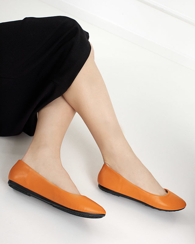 OUTLET Оранжевые балетки из эко-кожи Falo - Обувь