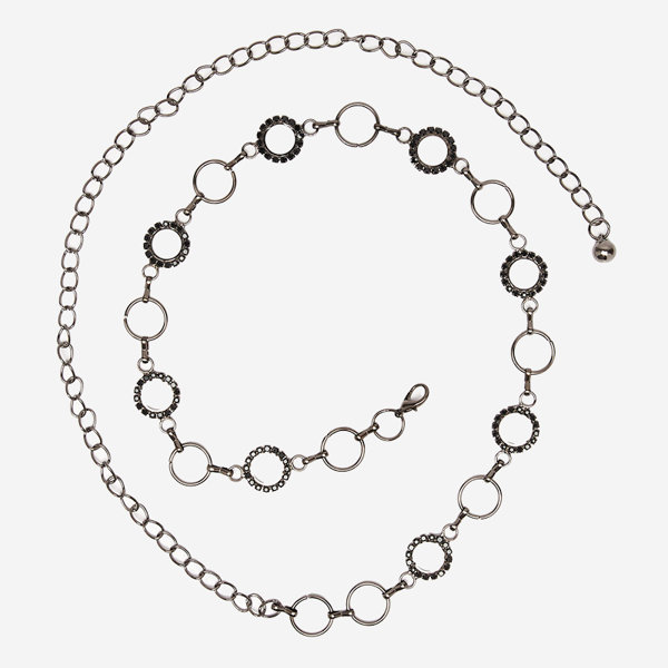 Juodas moteriškas metalinis diržas – priedai