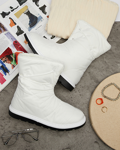 Белая женская обувь a'la сноубутсы Amirfu- Footwear