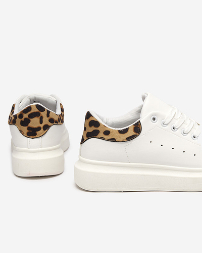 Balti moteriški sportiniai sportbačiai su raštuotu įdėklu Leoh- Avalynė