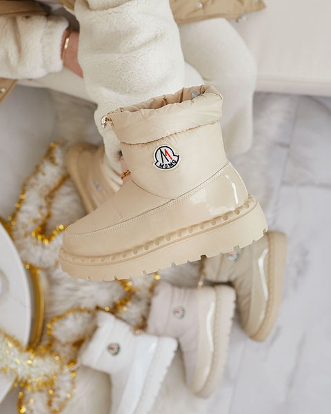 Royalfashion Женские сапоги-слипы бежевого цвета Ireda