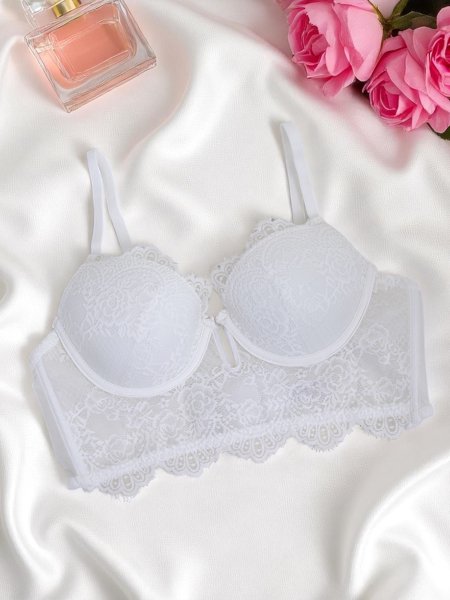 Royalfashion Moteriška paminkštinta korsetinė liemenėlė su nėriniais Grace Corset